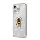 Bee Illustration with Daisies iPhone 14 Pro Max Clear Tough Case Silver Angled Image