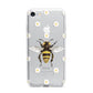 Bee Illustration with Daisies iPhone 7 Bumper Case on Silver iPhone