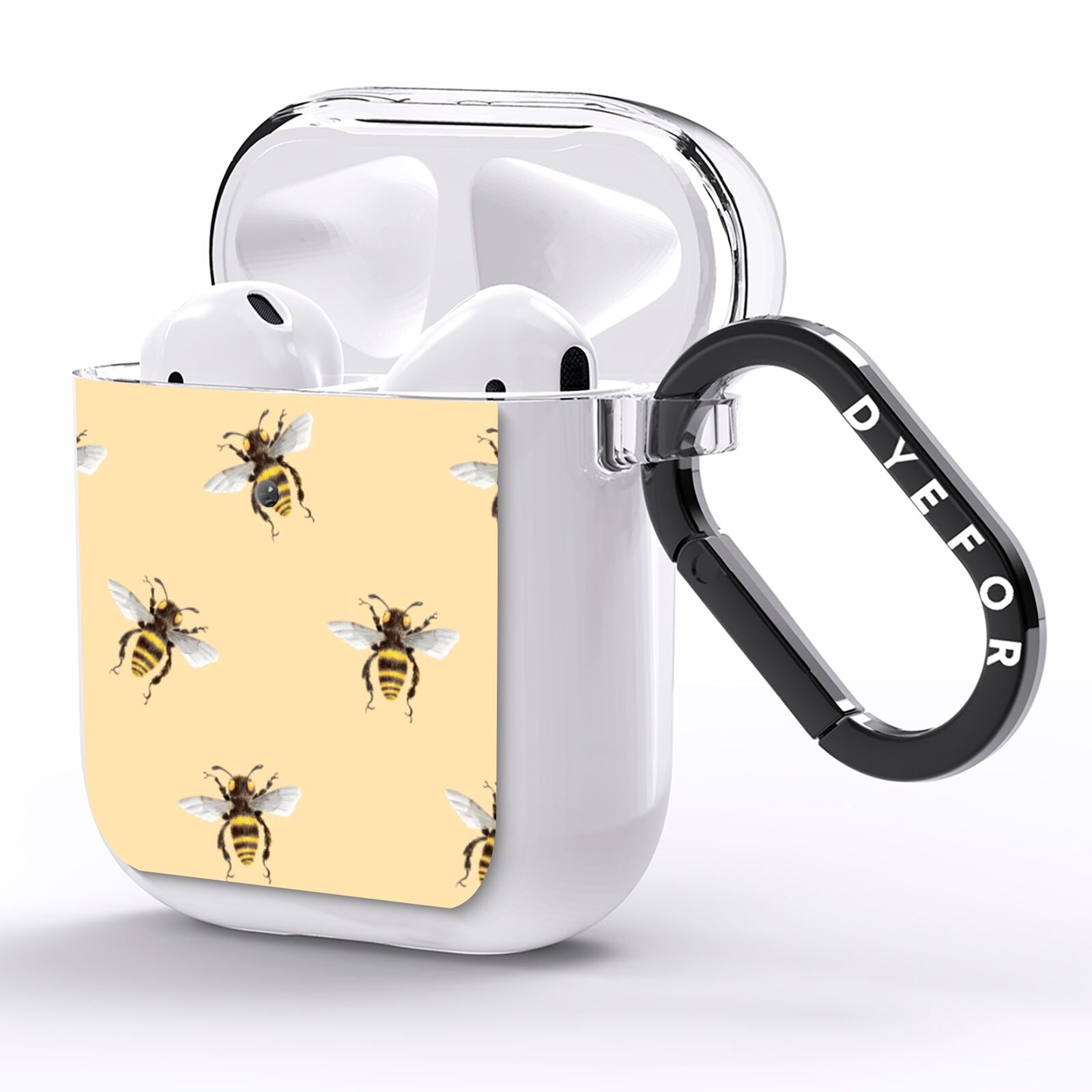 Bee Illustrations AirPods Clear Case Side Image