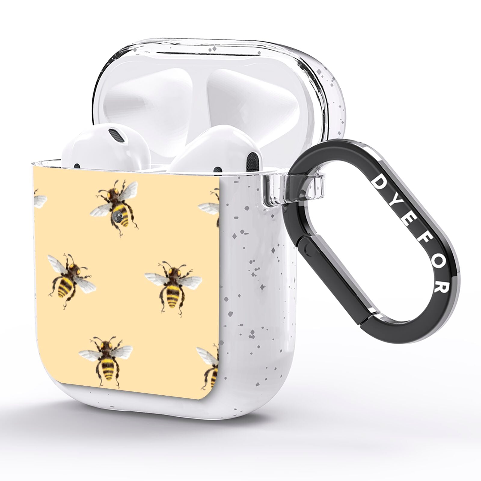 Bee Illustrations AirPods Glitter Case Side Image