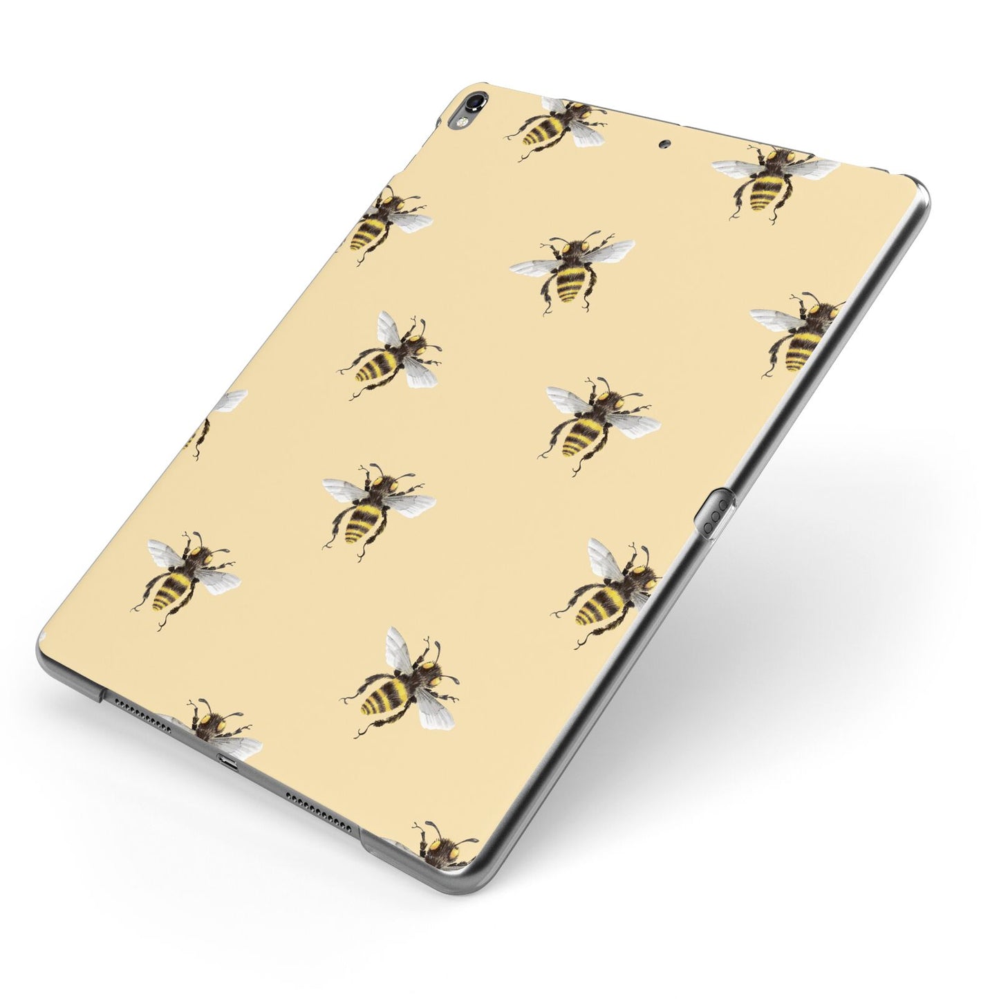 Bee Illustrations Apple iPad Case on Grey iPad Side View