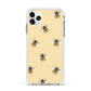 Bee Illustrations Apple iPhone 11 Pro Max in Silver with White Impact Case