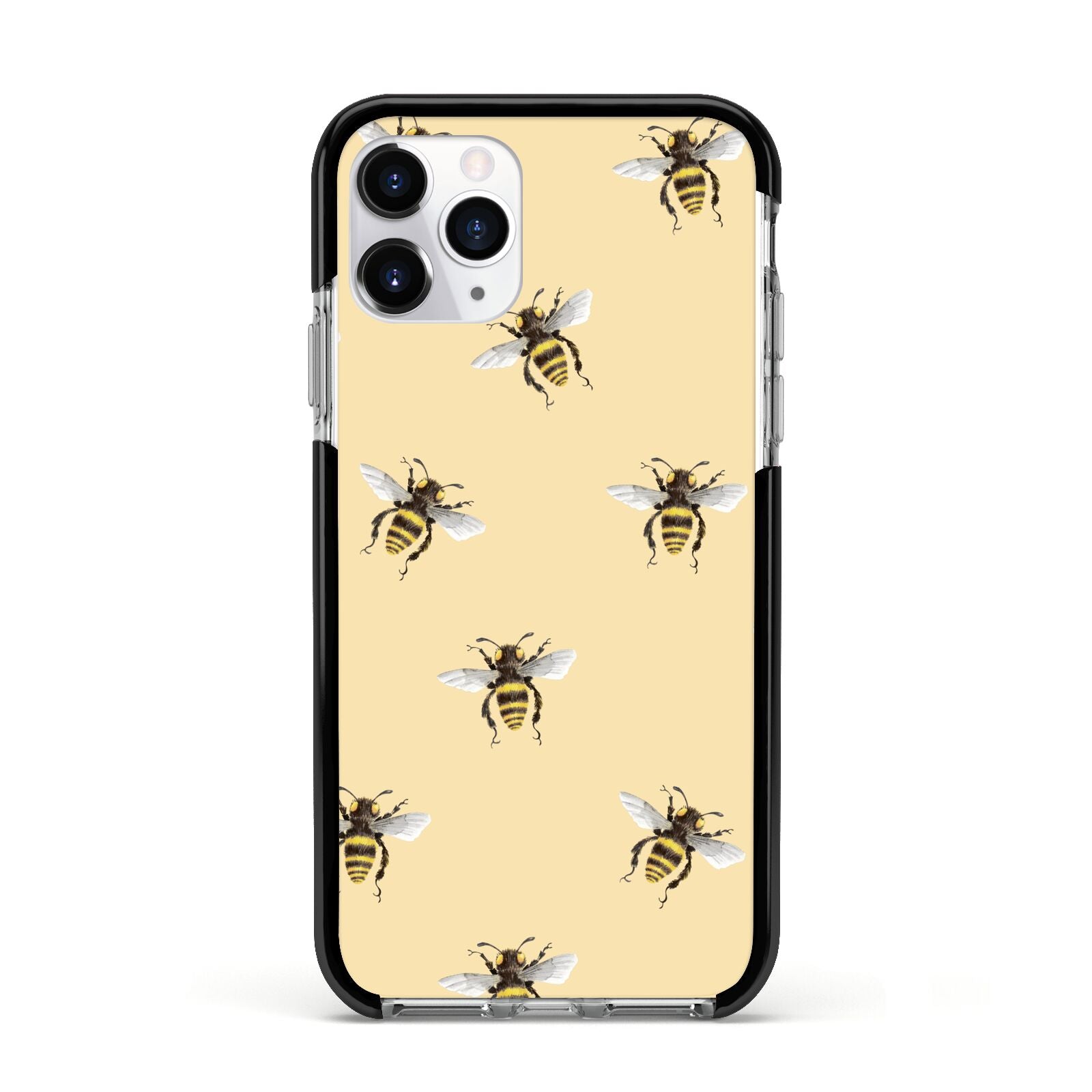 Bee Illustrations Apple iPhone 11 Pro in Silver with Black Impact Case