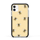 Bee Illustrations Apple iPhone 11 in White with Black Impact Case