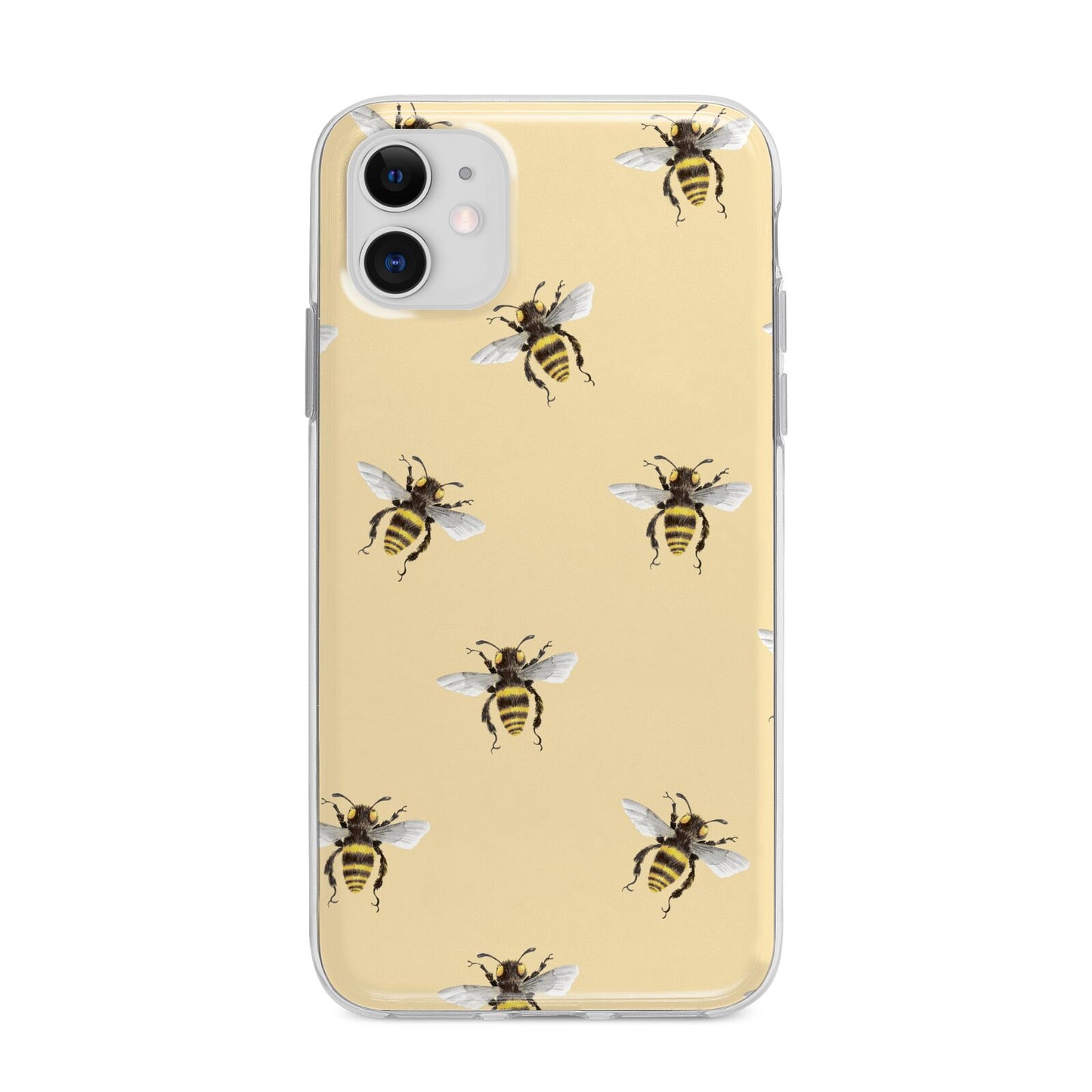 Bee Illustrations Apple iPhone 11 in White with Bumper Case
