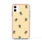 Bee Illustrations Apple iPhone 11 in White with Pink Impact Case