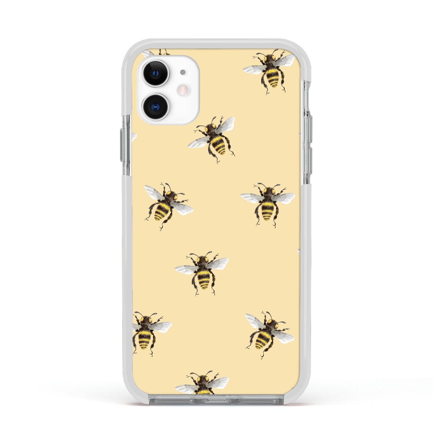 Bee Illustrations Apple iPhone 11 in White with White Impact Case
