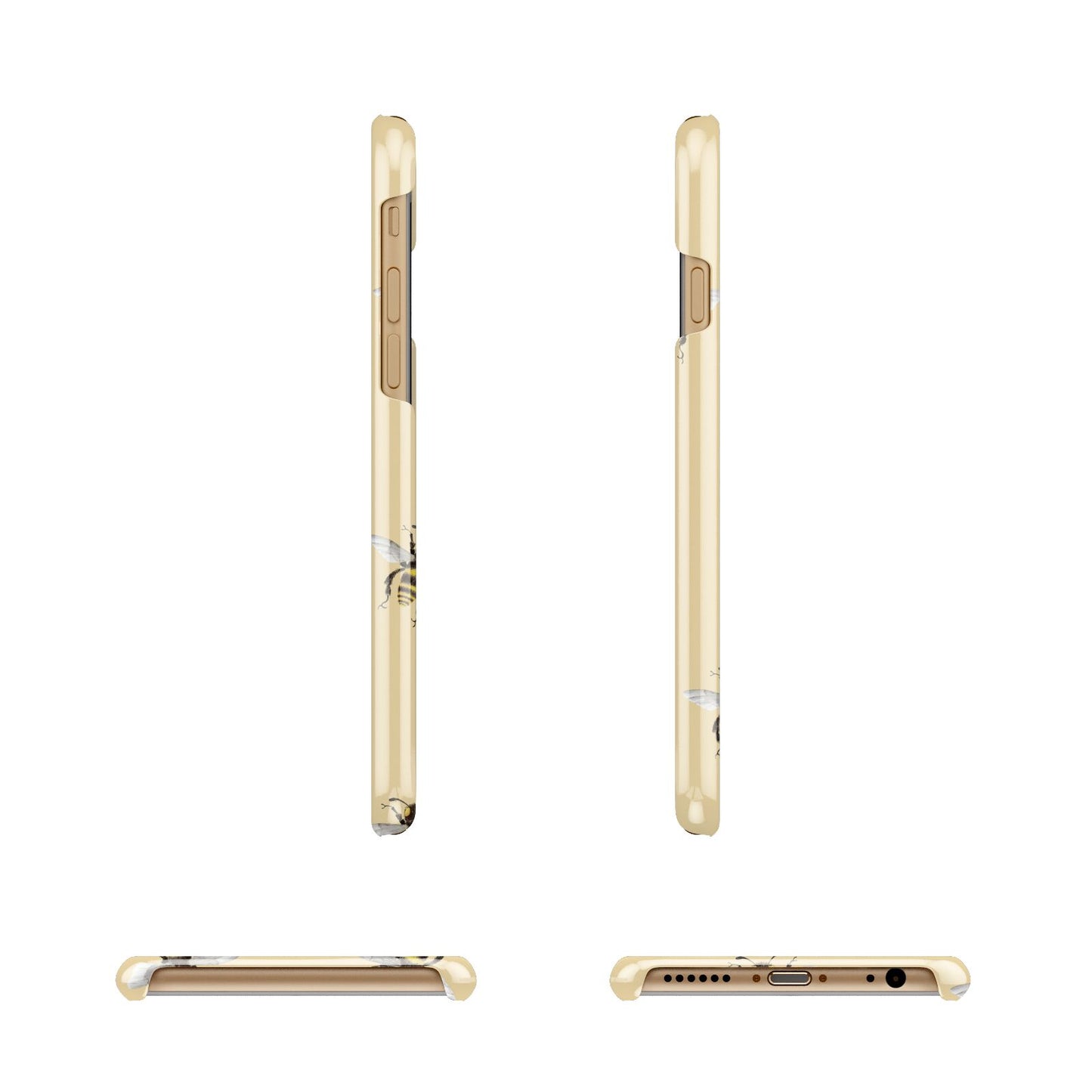 Bee Illustrations Apple iPhone 6 3D Wrap Snap Case Angled Images