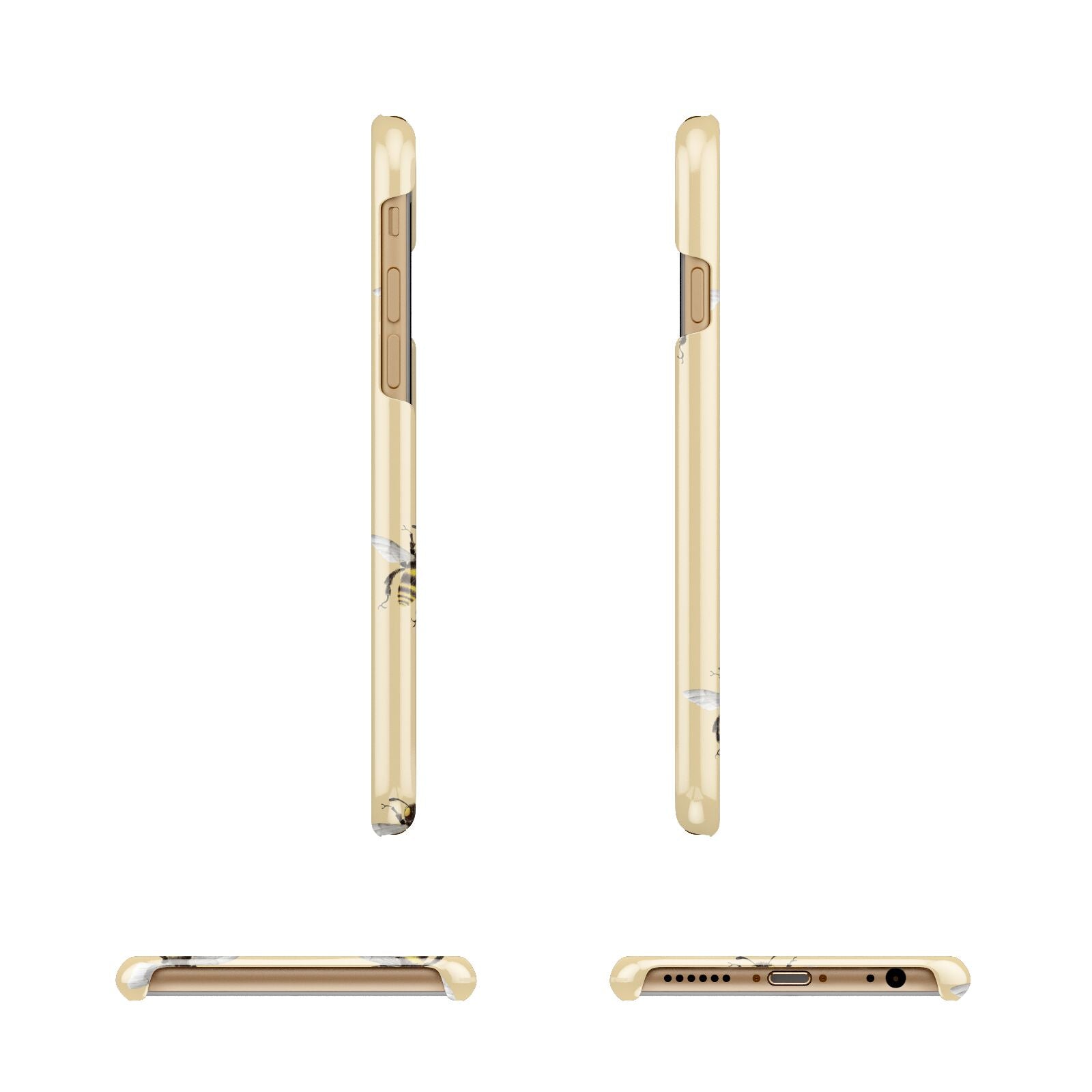 Bee Illustrations Apple iPhone 6 3D Wrap Snap Case Angled Images