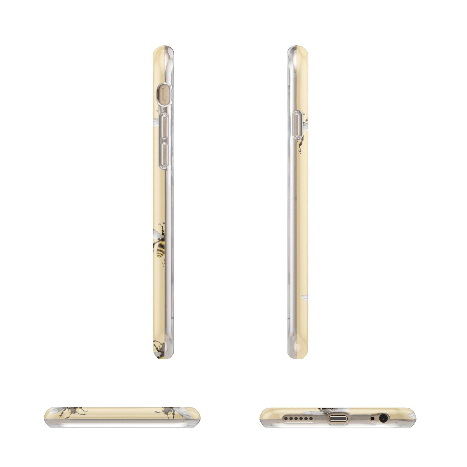 Bee Illustrations Apple iPhone 6 3D Wrap Tough Case Alternative Image Angles