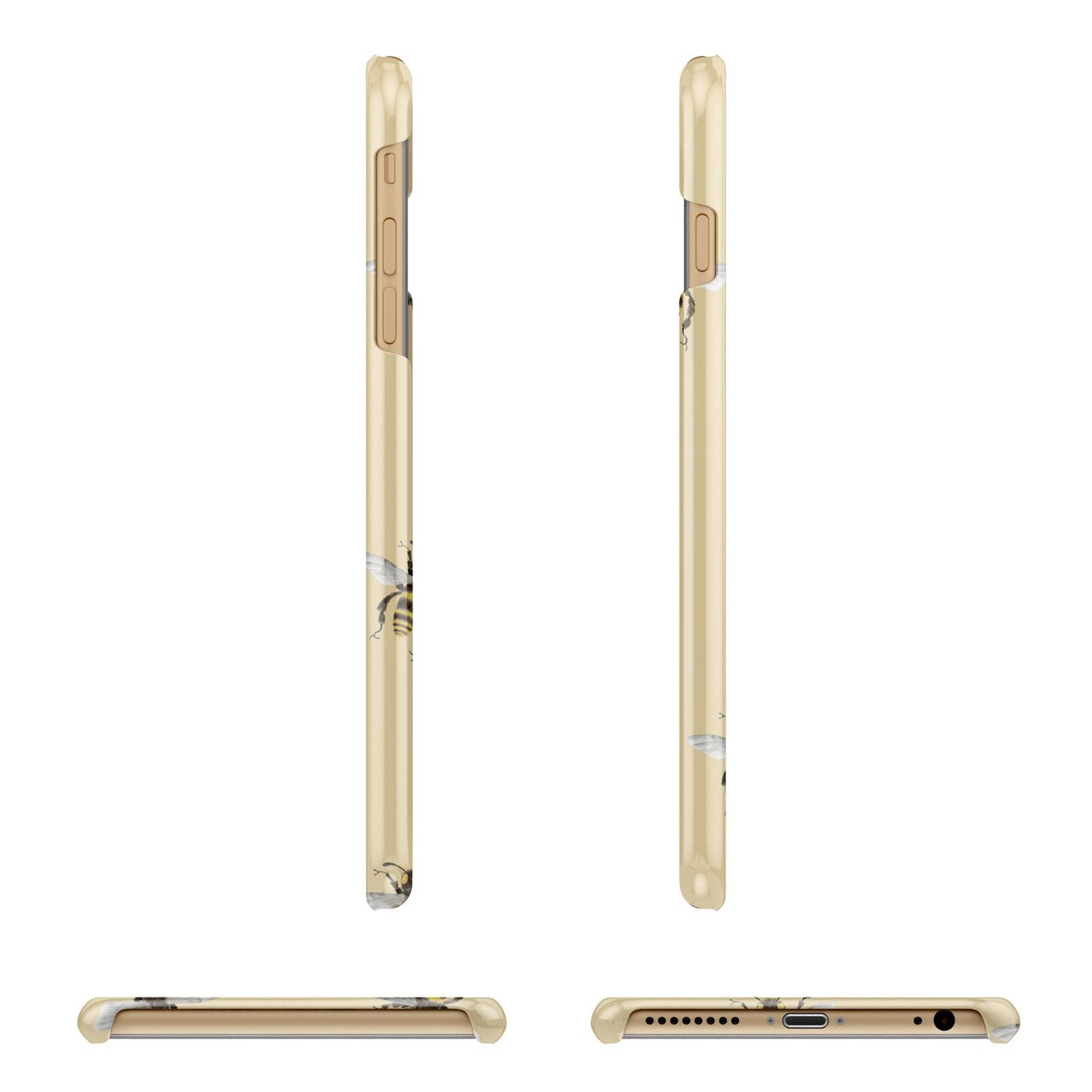 Bee Illustrations Apple iPhone 6 Plus 3D Wrap Snap Case Angled Images