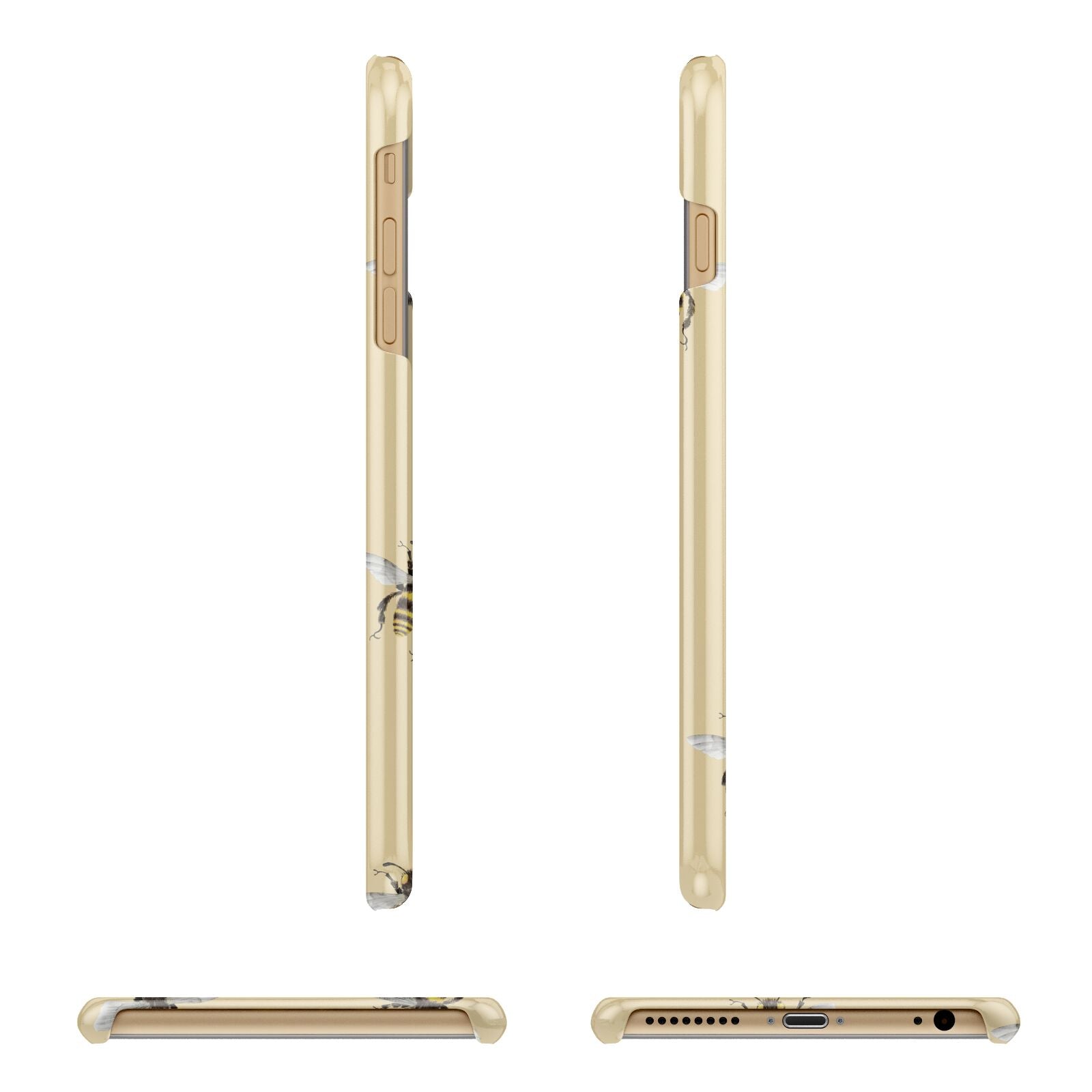 Bee Illustrations Apple iPhone 6 Plus 3D Wrap Snap Case Angled Images