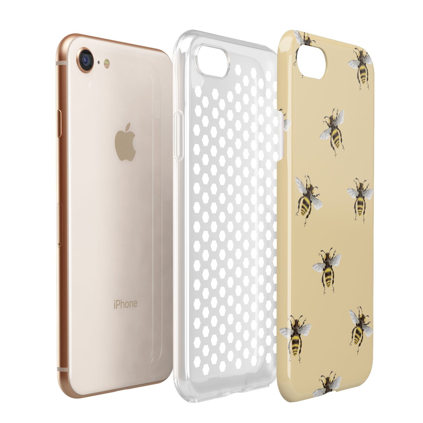 Bee Illustrations Apple iPhone 7 8 3D Tough Case Expanded View