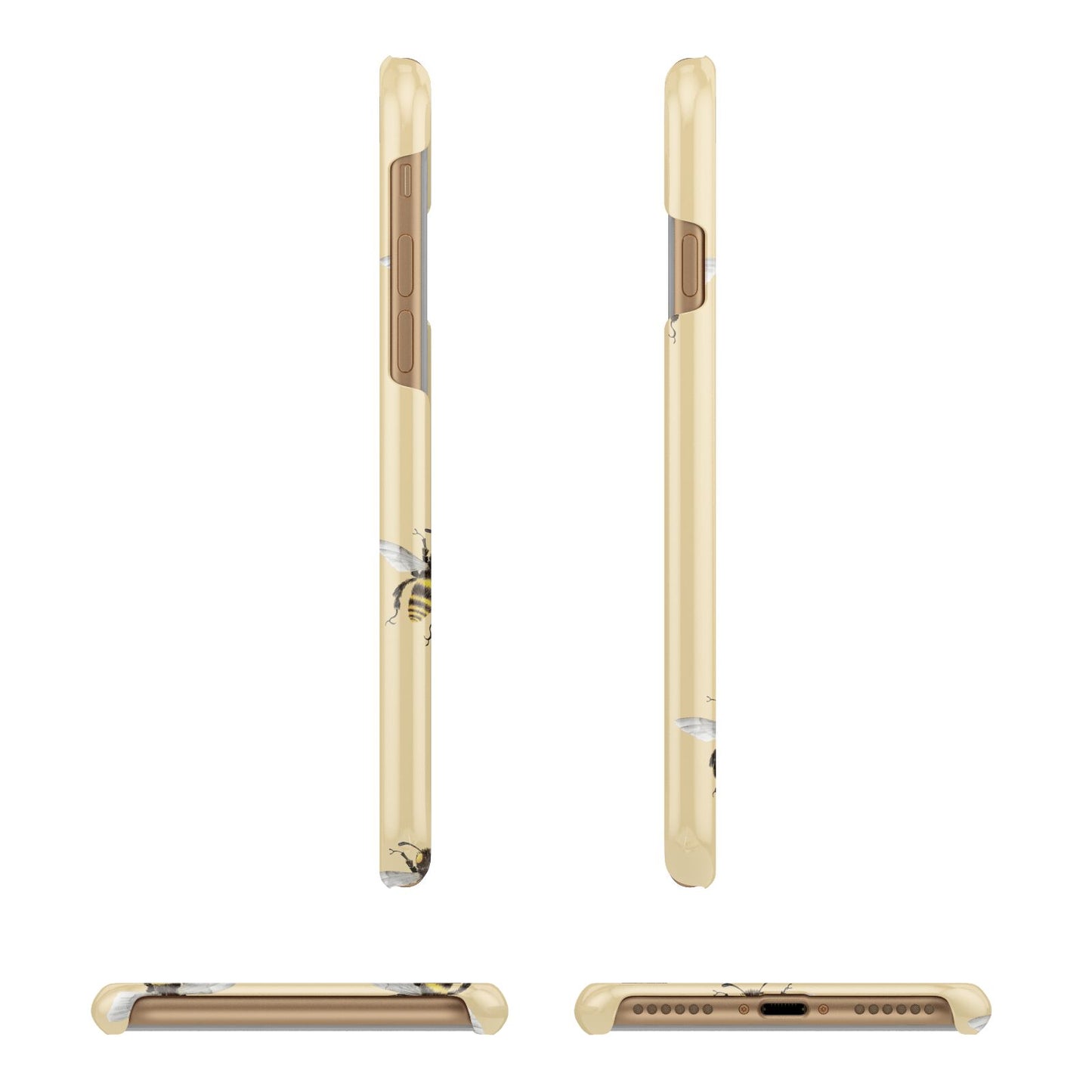 Bee Illustrations Apple iPhone 7 8 3D Wrap Snap Case Angled Images