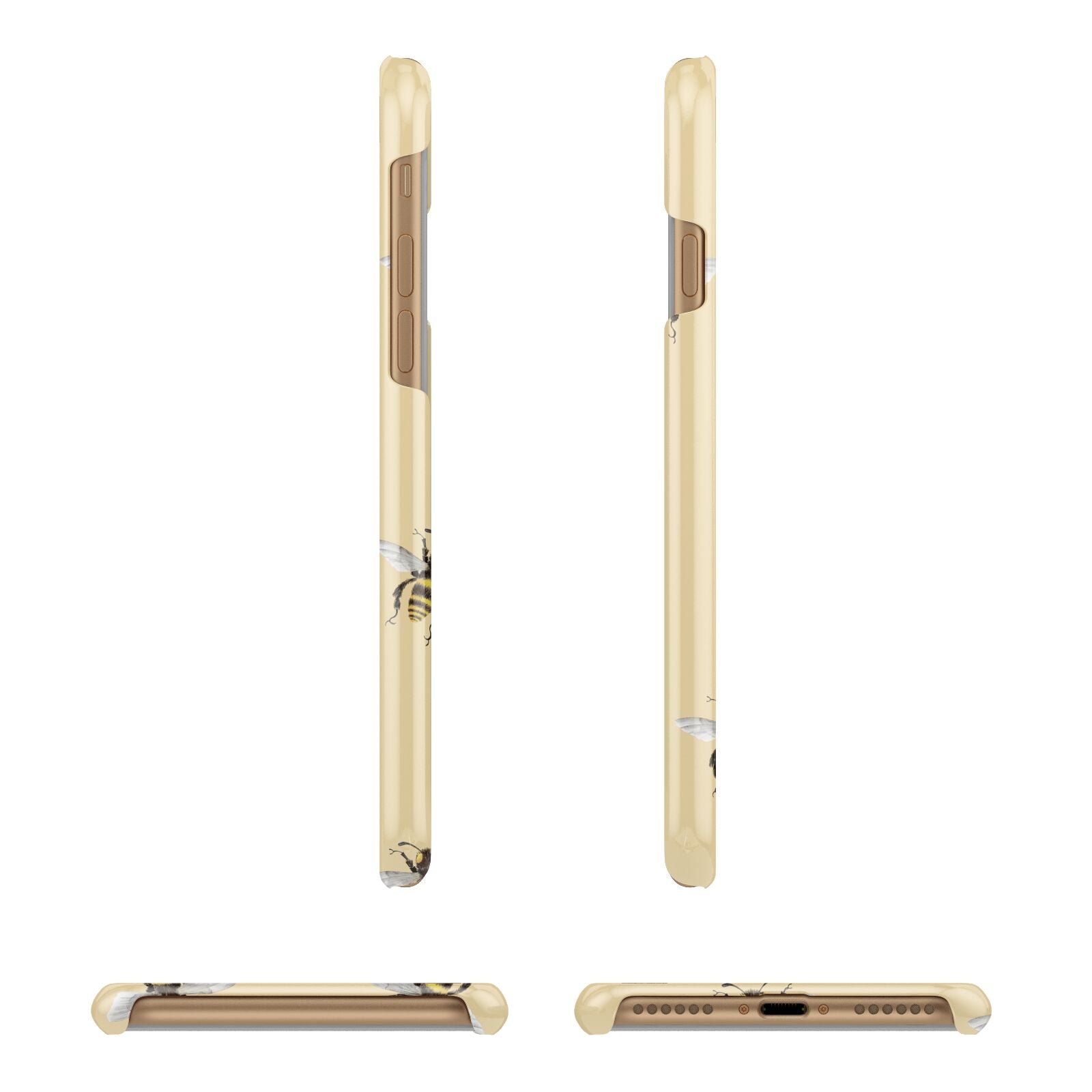 Bee Illustrations Apple iPhone 7 8 3D Wrap Snap Case Angled Images