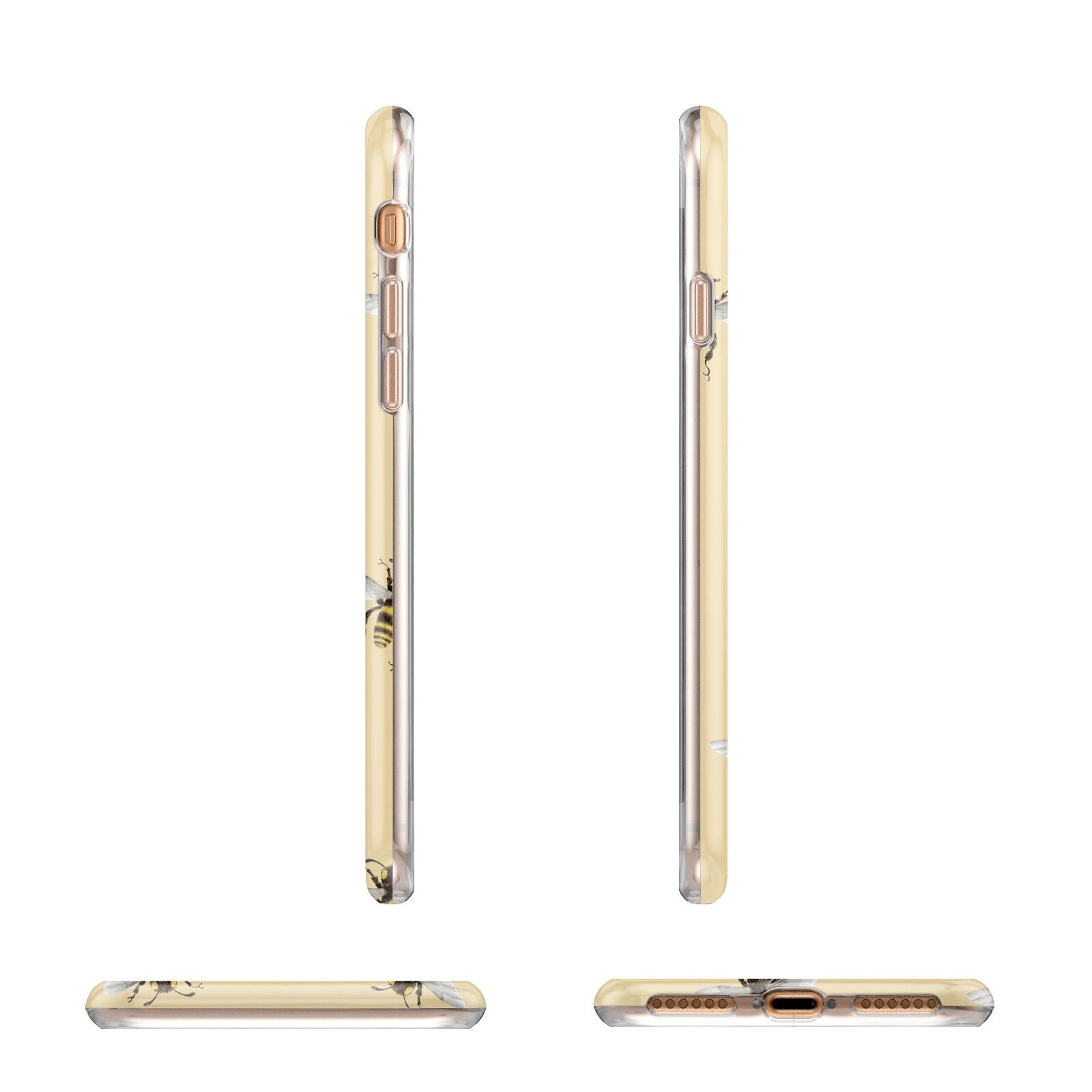 Bee Illustrations Apple iPhone 7 8 3D Wrap Tough Case Alternative Image Angles