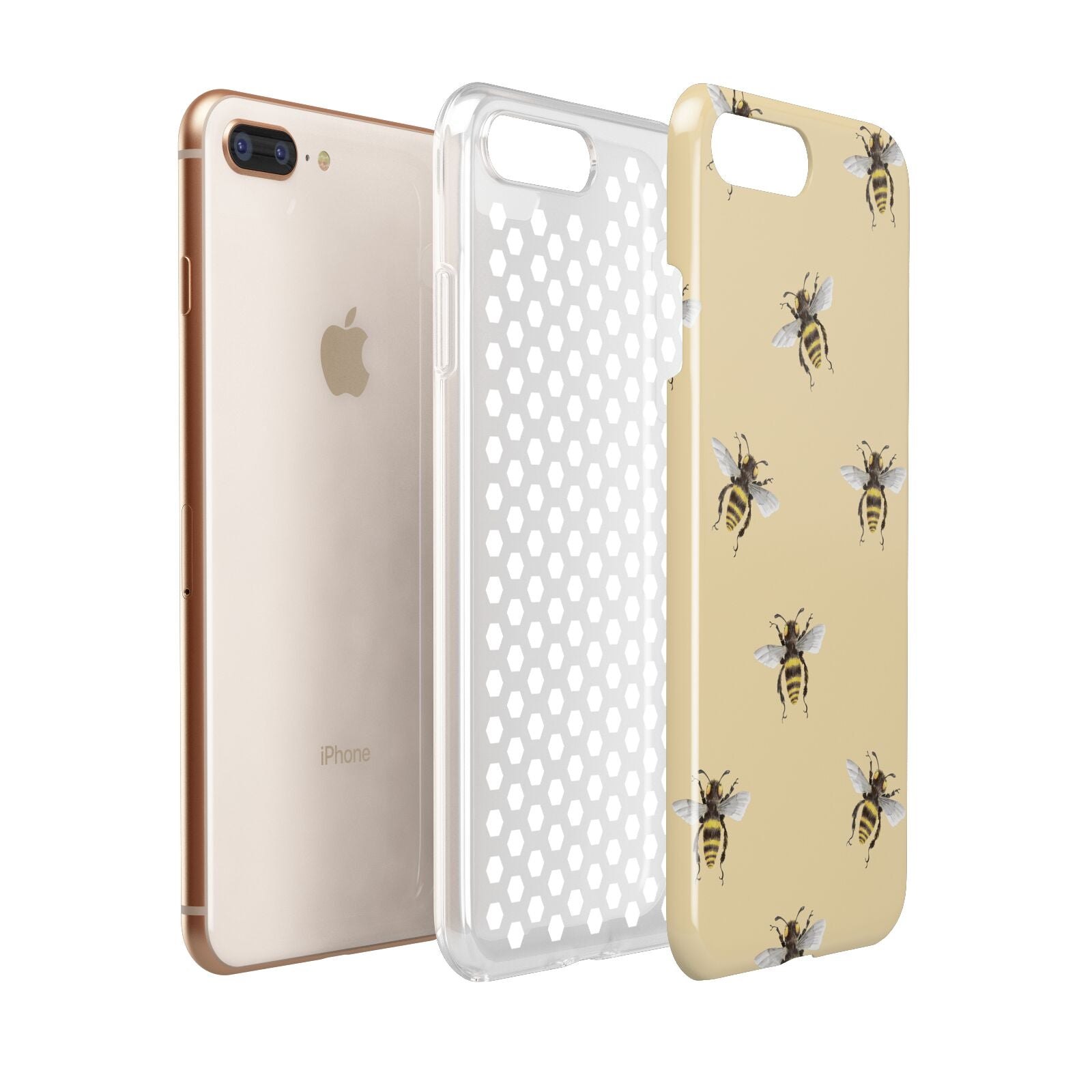 Bee Illustrations Apple iPhone 7 8 Plus 3D Tough Case Expanded View