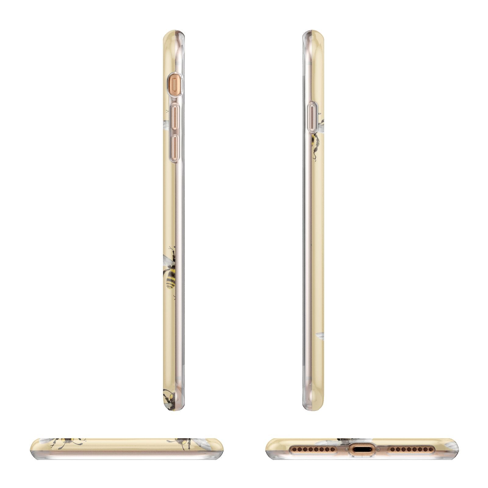 Bee Illustrations Apple iPhone 7 8 Plus 3D Wrap Tough Case Alternative Image Angles