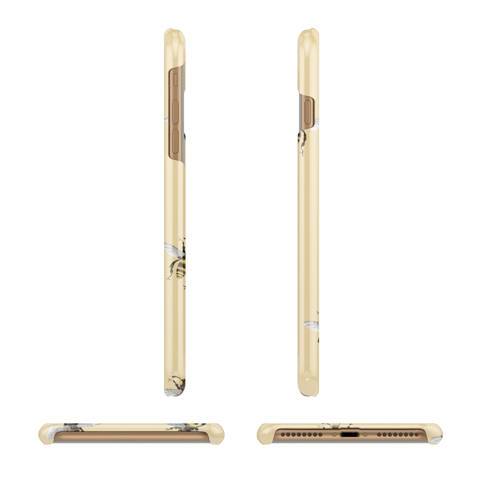 Bee Illustrations Apple iPhone 7 Plus 3D Wrap Snap Case Angled Images