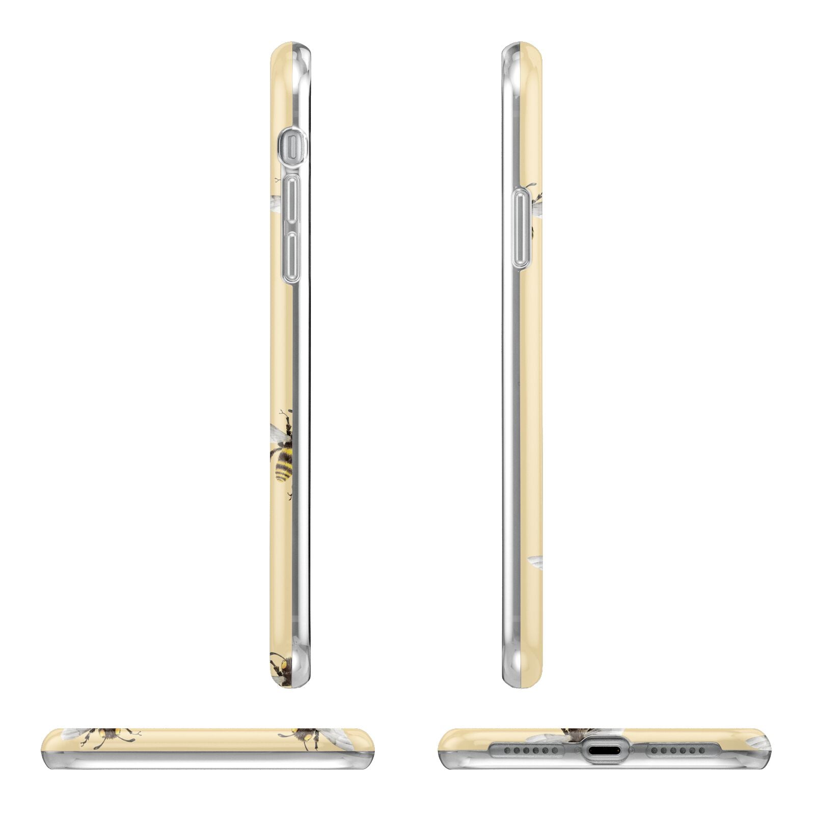 Bee Illustrations Apple iPhone XR in White with 3D Wrap Tough Case Alternative Image Angles