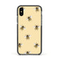 Bee Illustrations Apple iPhone Xs Impact Case Black Edge on Black Phone