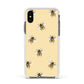 Bee Illustrations Apple iPhone Xs Impact Case White Edge on Black Phone
