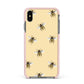 Bee Illustrations Apple iPhone Xs Max Impact Case Pink Edge on Black Phone