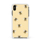 Bee Illustrations Apple iPhone Xs Max Impact Case White Edge on Black Phone