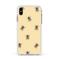 Bee Illustrations Apple iPhone Xs Max Impact Case White Edge on Gold Phone