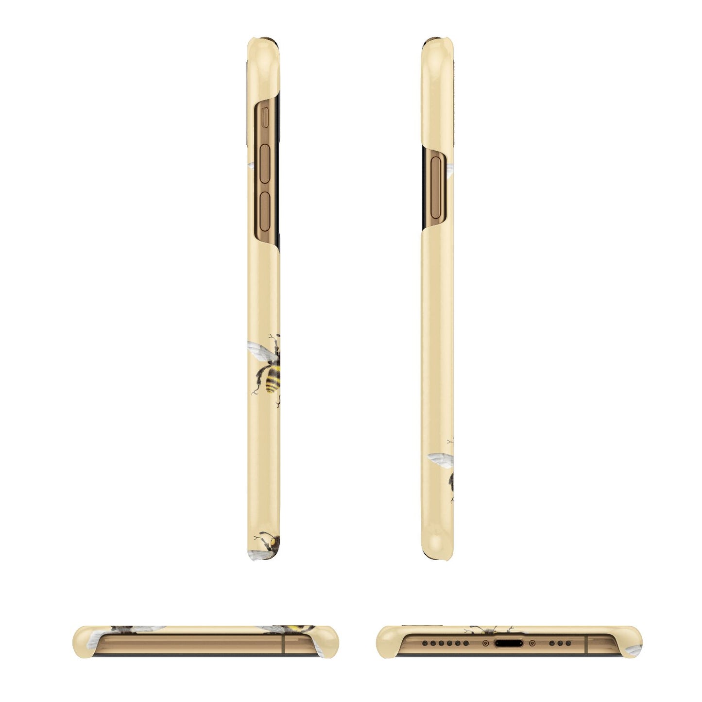 Bee Illustrations iPhone 11 3D Snap Case Angle Images