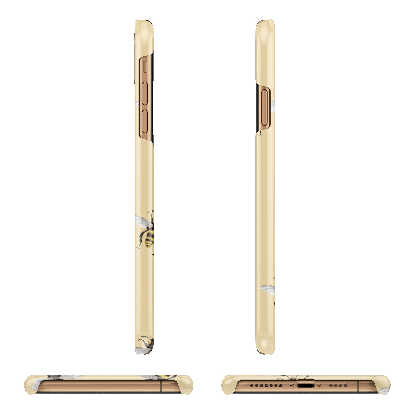 Bee Illustrations iPhone 11 Pro Max 3D Snap Case Angle Images