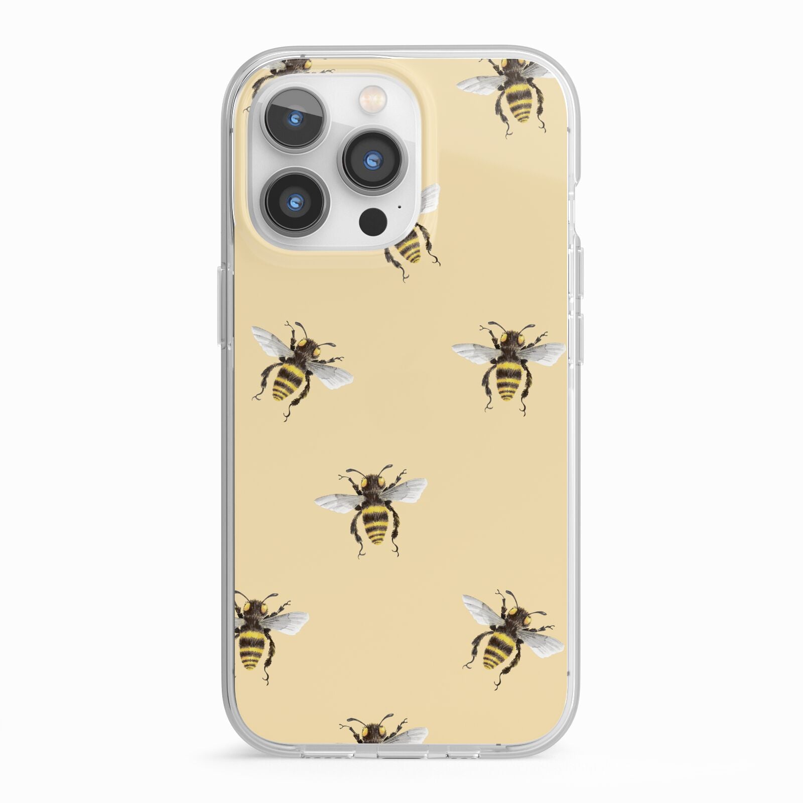 Bee Illustrations iPhone 13 Pro TPU Impact Case with White Edges