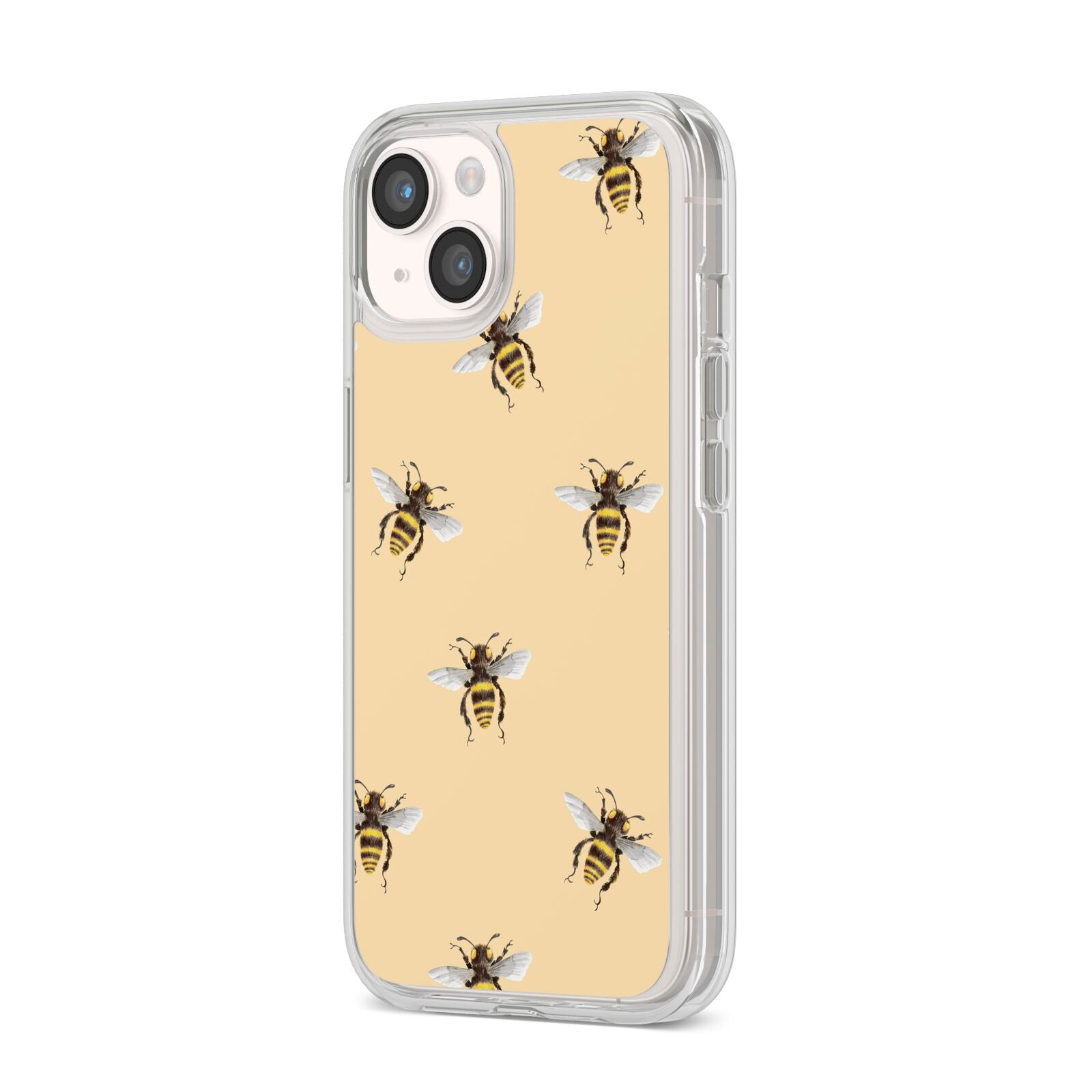 Bee Illustrations iPhone 14 Clear Tough Case Starlight Angled Image