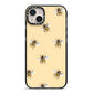 Bee Illustrations iPhone 14 Plus Black Impact Case on Silver phone
