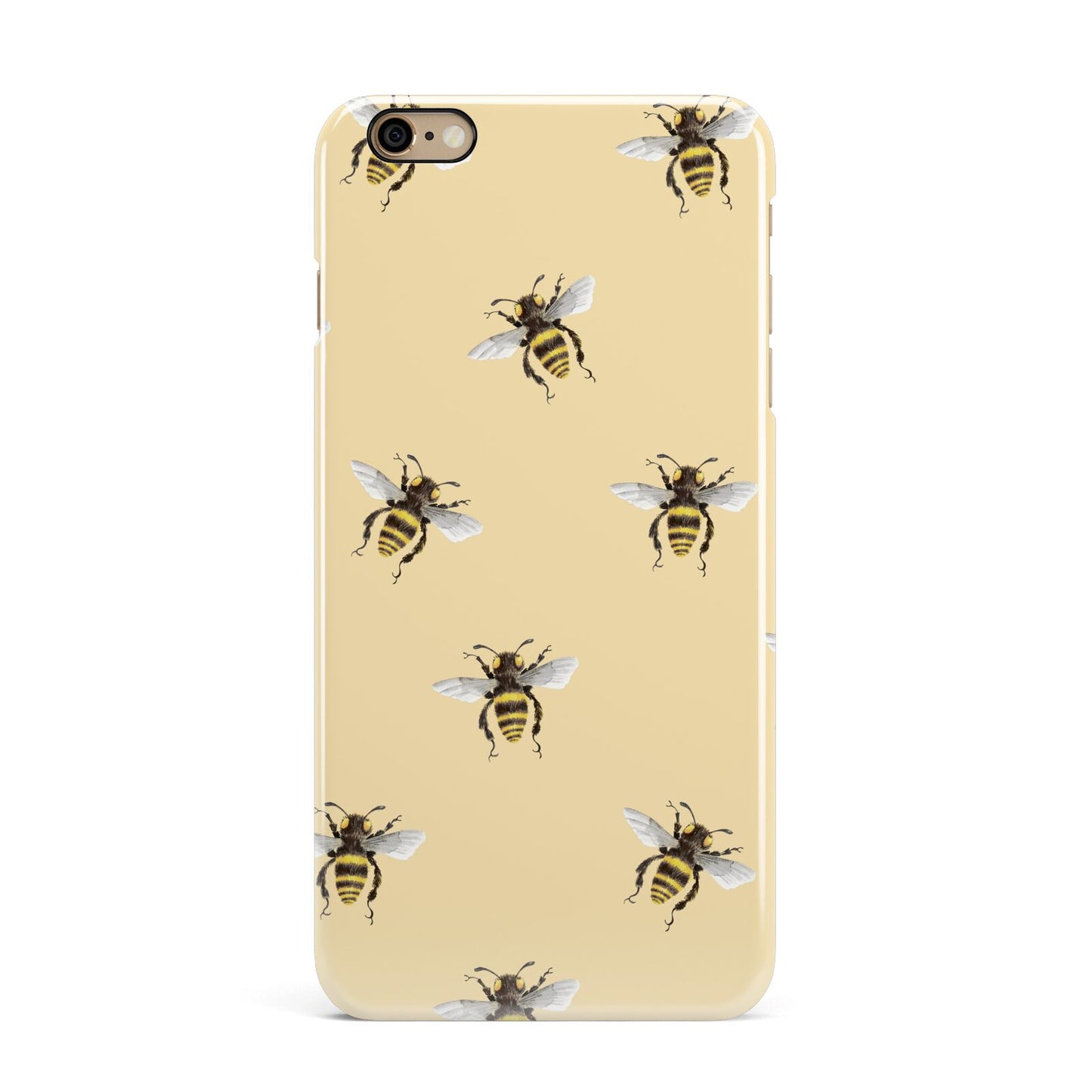 Bee Illustrations iPhone 6 Plus 3D Snap Case on Gold Phone