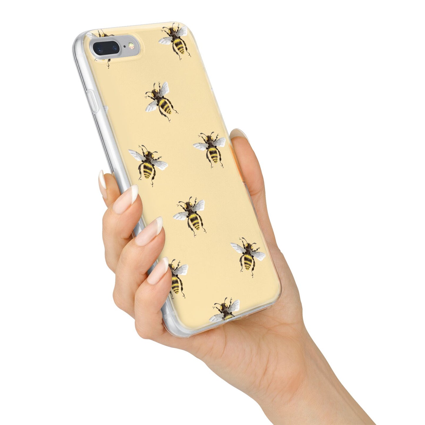 Bee Illustrations iPhone 7 Plus Bumper Case on Silver iPhone Alternative Image