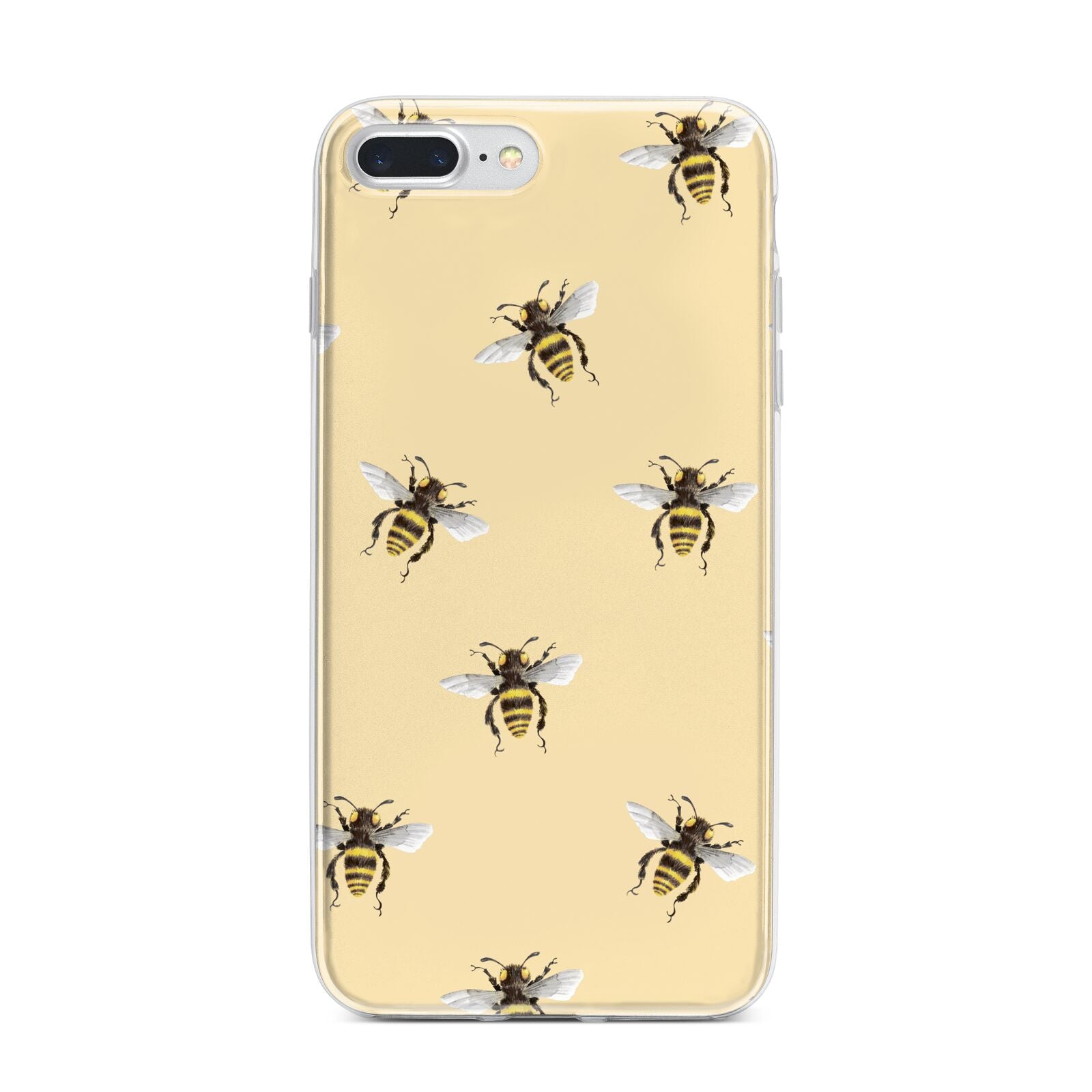 Bee Illustrations iPhone 7 Plus Bumper Case on Silver iPhone