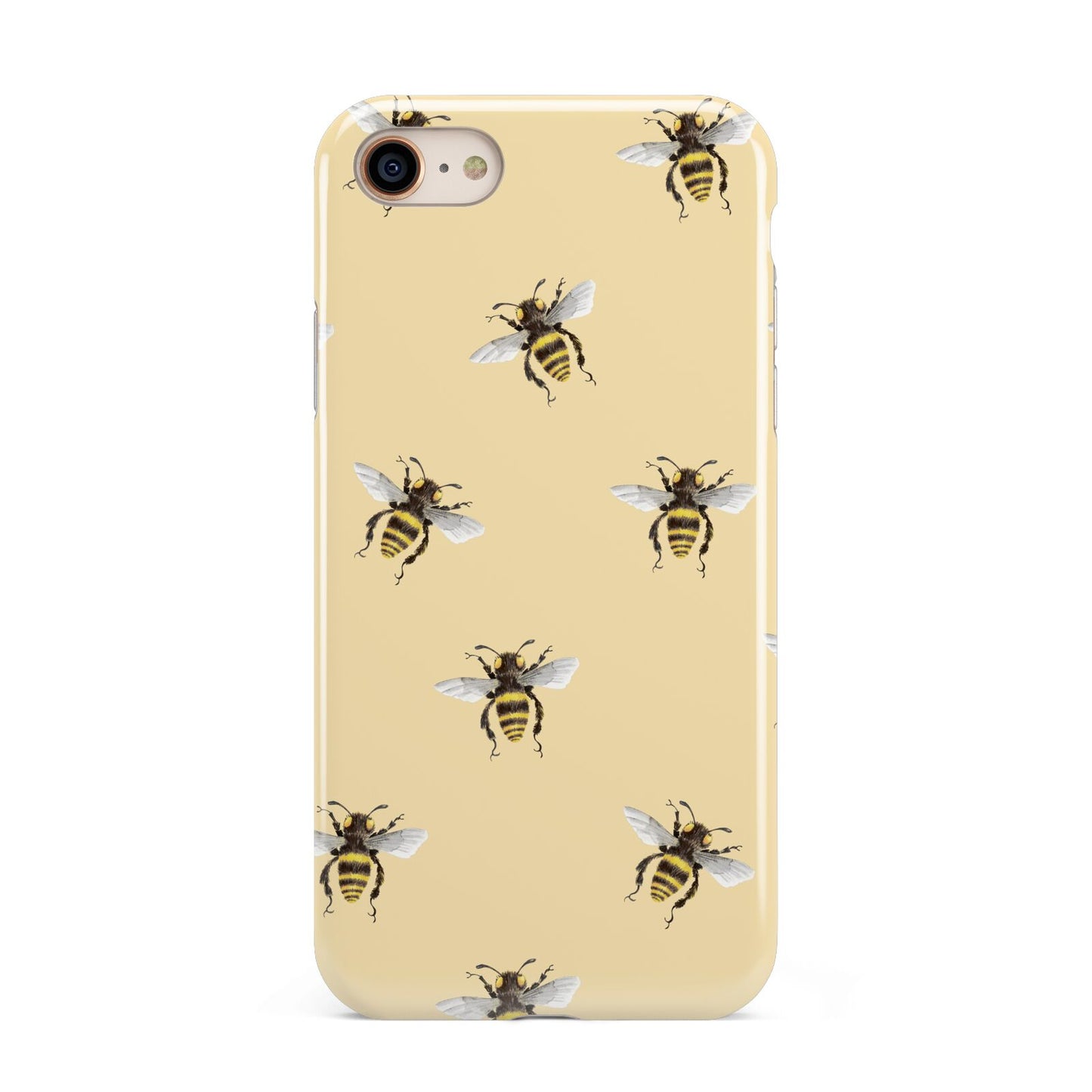 Bee Illustrations iPhone 8 3D Tough Case on Gold Phone