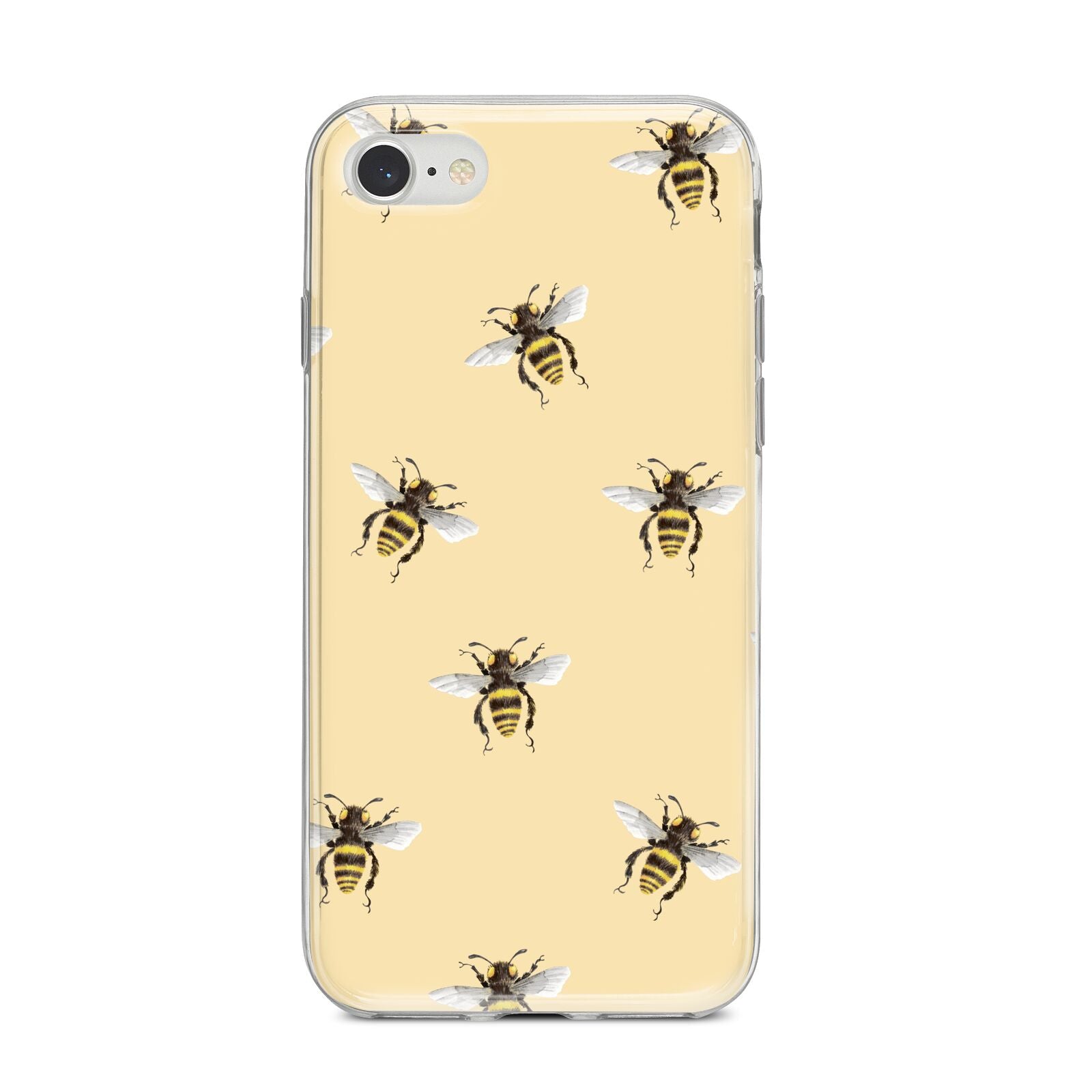 Bee Illustrations iPhone 8 Bumper Case on Silver iPhone