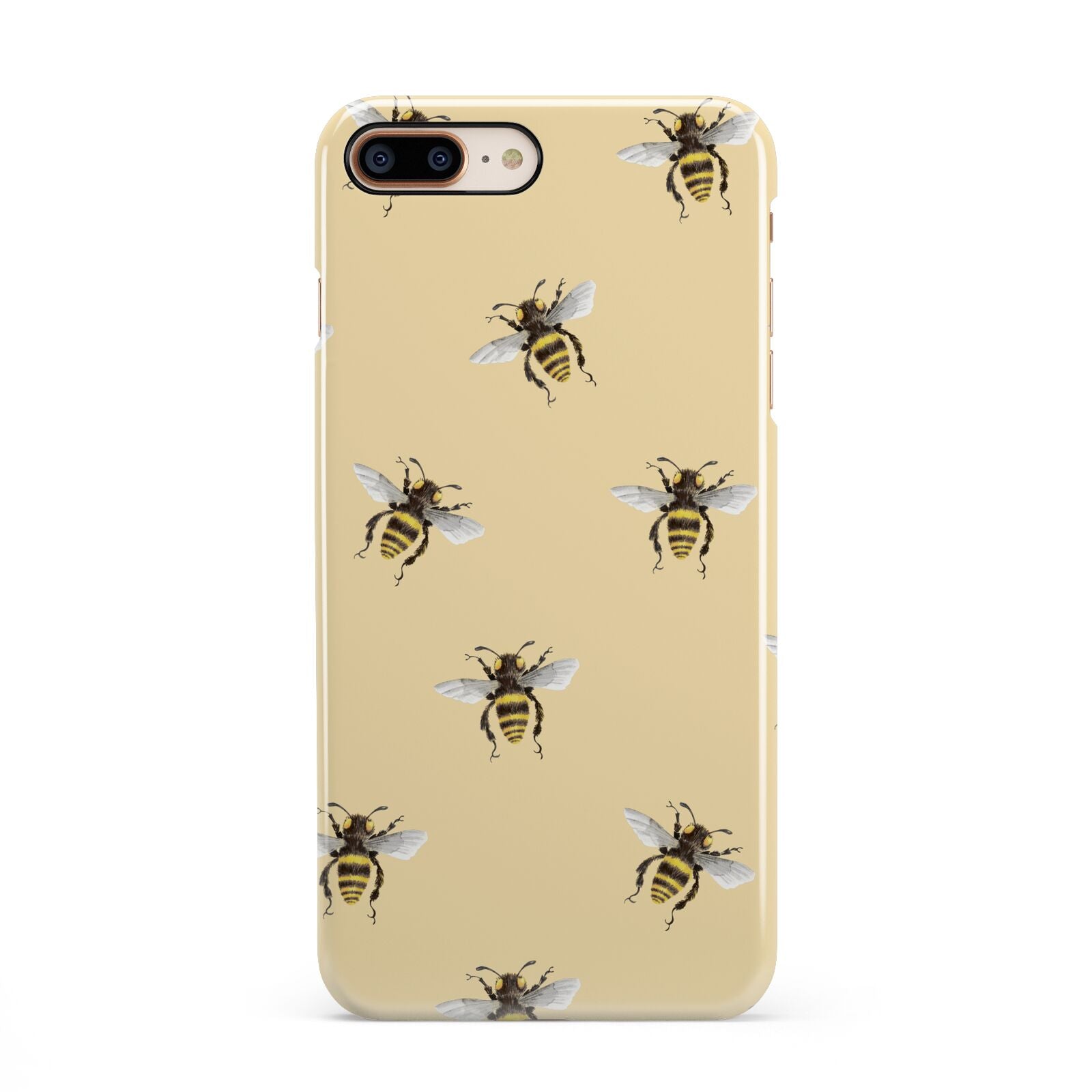 Bee Illustrations iPhone 8 Plus 3D Snap Case on Gold Phone