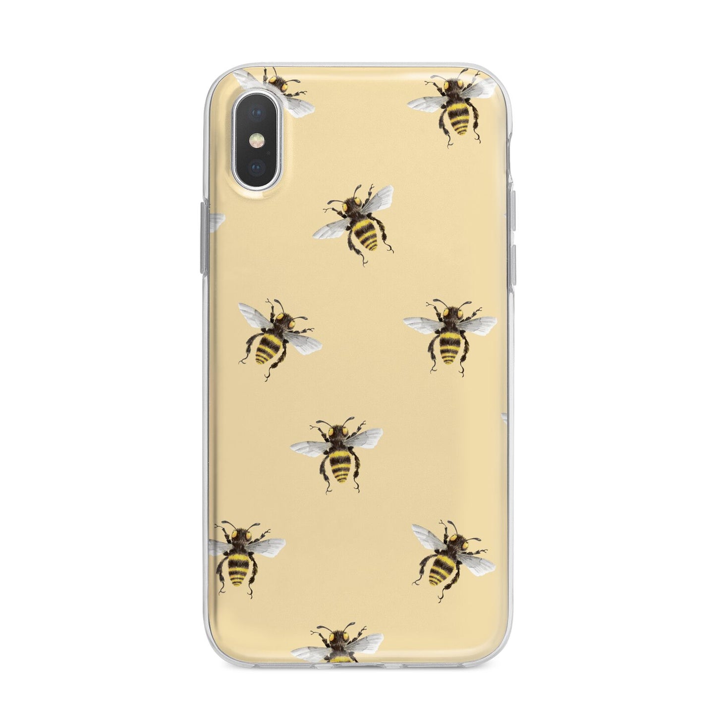 Bee Illustrations iPhone X Bumper Case on Silver iPhone Alternative Image 1