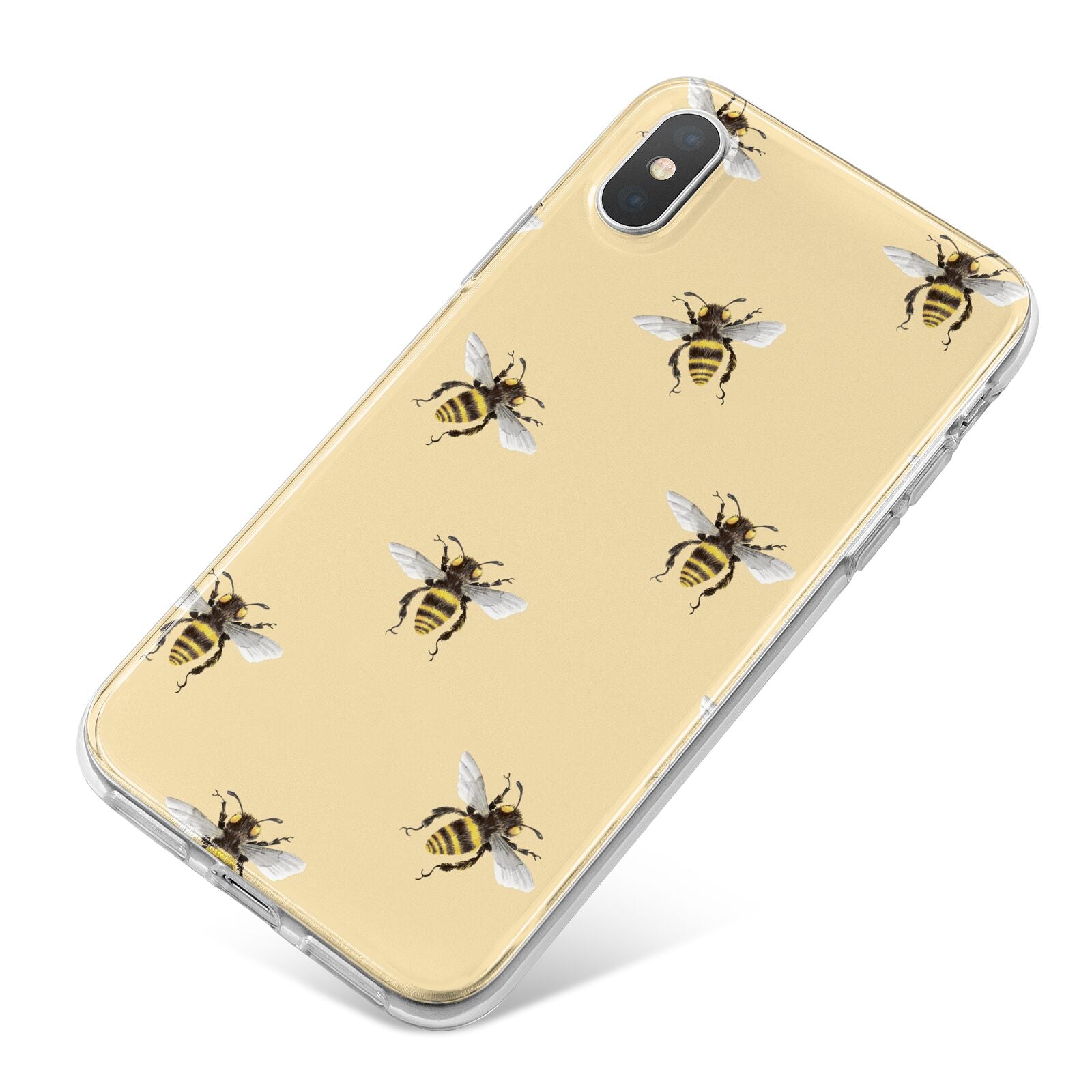 Bee Illustrations iPhone X Bumper Case on Silver iPhone