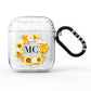 Bee Sunflower Wreath Personalised Initials AirPods Glitter Case