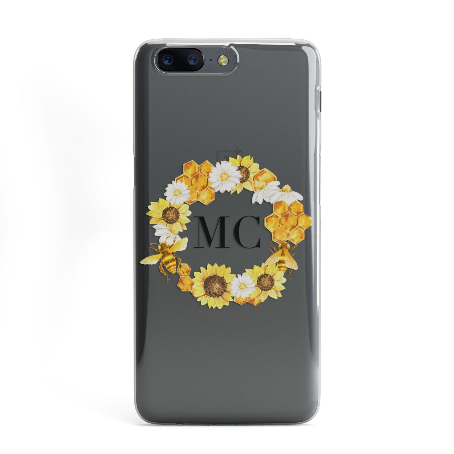 Bee Sunflower Wreath Personalised Initials OnePlus Case