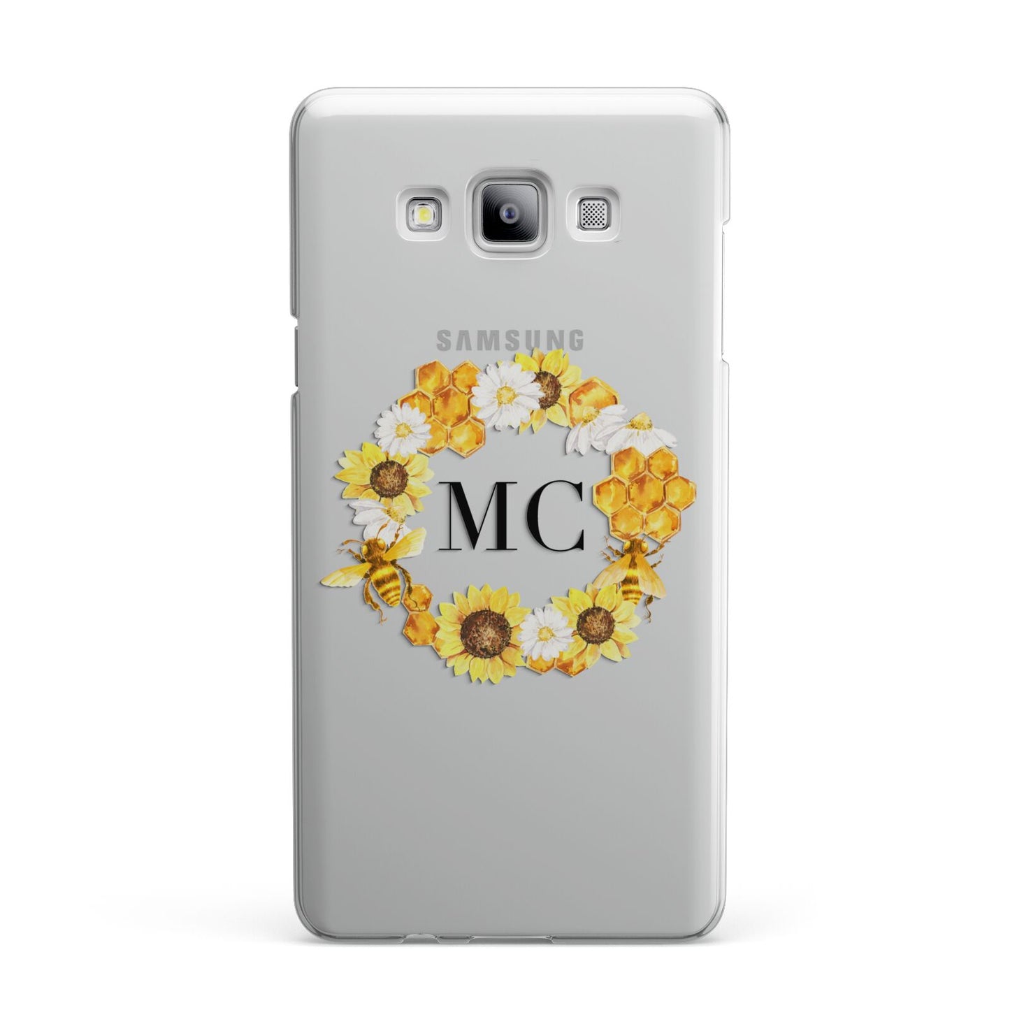 Bee Sunflower Wreath Personalised Initials Samsung Galaxy A7 2015 Case