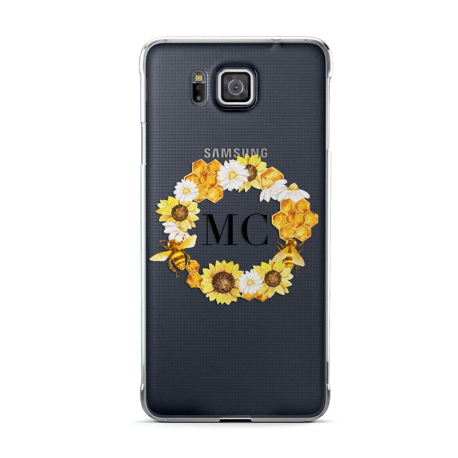 Bee Sunflower Wreath Personalised Initials Samsung Galaxy Alpha Case