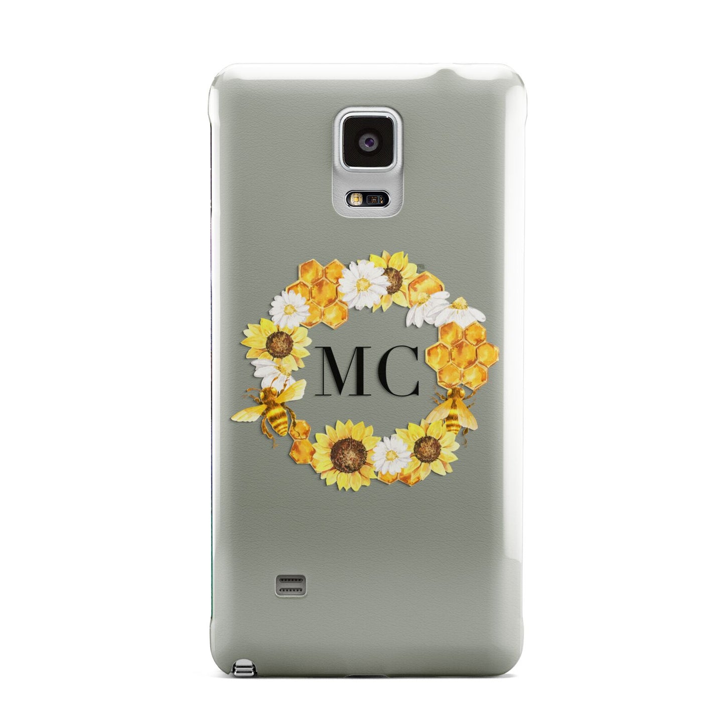 Bee Sunflower Wreath Personalised Initials Samsung Galaxy Note 4 Case