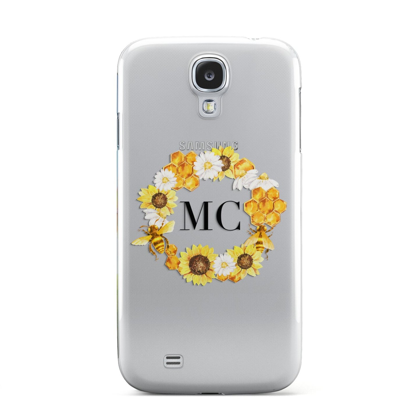 Bee Sunflower Wreath Personalised Initials Samsung Galaxy S4 Case