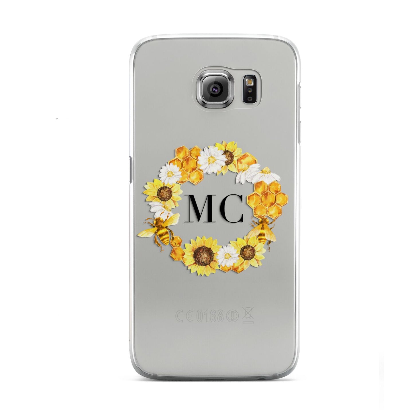 Bee Sunflower Wreath Personalised Initials Samsung Galaxy S6 Case