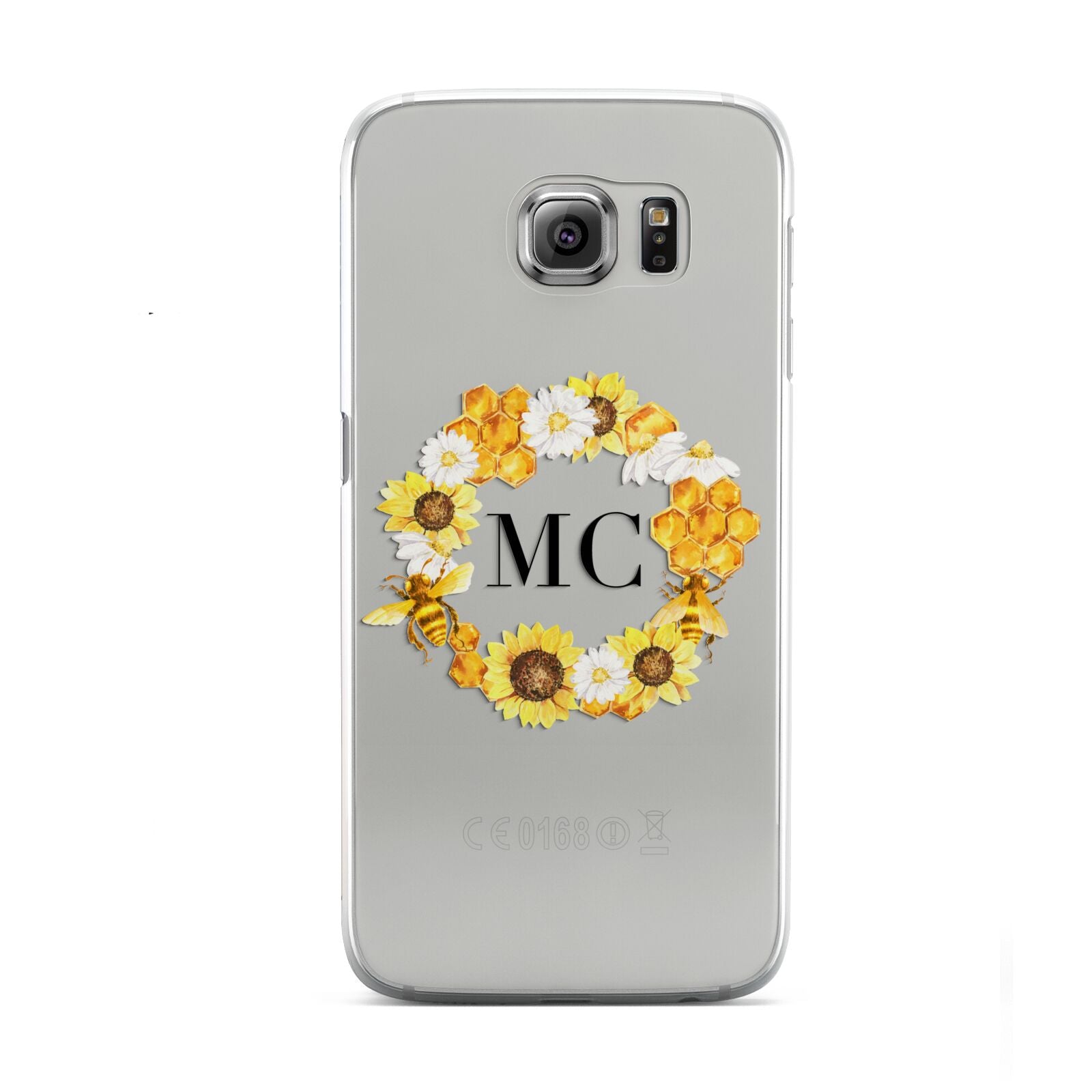 Bee Sunflower Wreath Personalised Initials Samsung Galaxy S6 Case